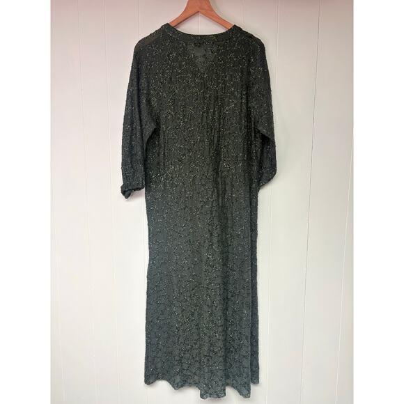 Zara Green Sequin Maxi Shirt Dress Small Limited Edition Party Formal Wedding - Picture 8 of 11